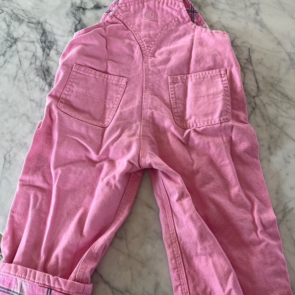 Carhartt Flannel-Lined Canvas Overalls in Rosebud 2T - Picture 5 of 5
